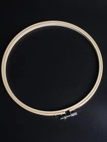 1pc 23.5cm Bamboo Embroidery Hoop/Cross Stitch Frame/Adjustable Bamboo Embroidery Hoop/Diy Dream Catcher Round Frame/Decorative Bamboo Double Layer Wreath For Crafts - Apricot - View 4