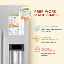 1 Pack Kitchen Conversion Chart Magnet - Imperial & Metric to Standard Conversion Chart Decor Cooking Measurements for Food - Measuring Weight, Liquid, Temperature - Recipe Baking Tools Cookbook Accessories - White - View 3