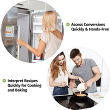 1 Pack Kitchen Conversion Chart Magnet - Imperial & Metric to Standard Conversion Chart Decor Cooking Measurements for Food - Measuring Weight, Liquid, Temperature - Recipe Baking Tools Cookbook Accessories - White - View 2