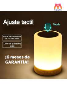 Bocina Inalámbrica Bluetooth Lampara De Noche Luz Led + ¡Regalo! - Blanco - Ver 2