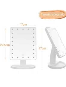 Espejo luz led Maquillaje de Alta definición con 22 Luces Ajustables, para maquillar con Luces e Intensidad Adaptable,conexión USB - Unitalla - Ver 2
