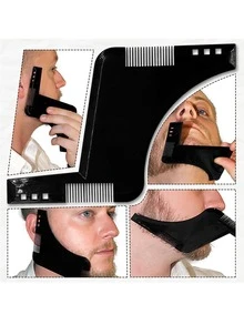 barba moldeador Peine & Herramienta de plantilla , barba de peinado & ribete - Negro - Ver 4