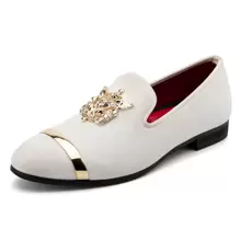 Men Loafers Lightweight Casual Slip On Shoes Fashion Loafers For Men Size 8 - trắng - Xem 2