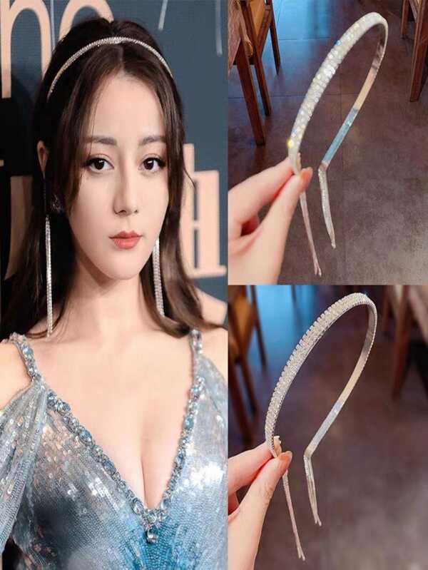 Tiara Com Strass  Confortável Brilho Cabelo Feminina