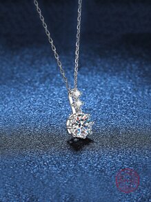 4 Piezas/set Juego De Joyas Elegante Y Lujoso De Plata De Ley 925 Y Circonia Para Mujeres, Incluye Aretes, Pulsera Y Collar, Adecuado Para Uso Diario, Fiestas Y Como Regalo - Plateado - Ver 2