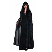 1pc Halloween Cosplay Costume Wizard Witch Death Black Cape Robe Cloak For Women And Men,Christmas - Black - View 1