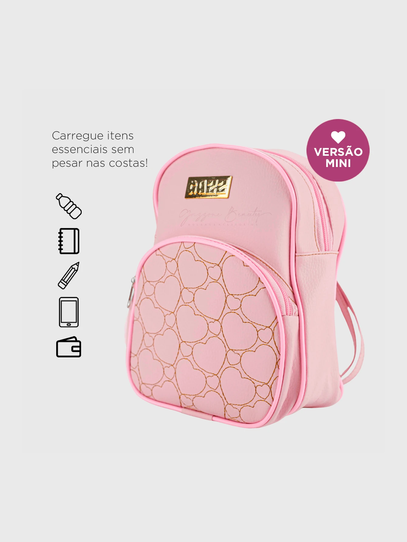 Women Fashion Backpacks - Baby Pink - View 1
