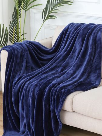 1pc Blue Throw Blanket for Couch,Soft Fuzzy Fluffy Blanket for Bed and Sofa