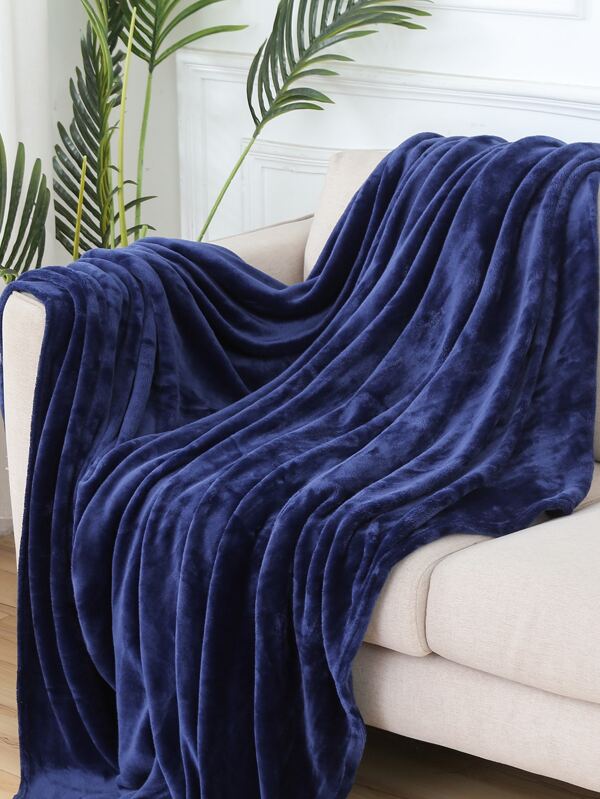 1pc Blue Throw Blanket for Couch,Soft Fuzzy Fluffy Blanket for Bed and Sofa