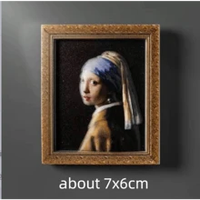 珍珠女孩圖案冰箱磁鐵 - 黑色 - 查看 2
