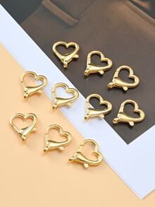 10入組銀色心&星形金屬DIY珠寶製作用品,完美適用於吊墜項鍊或者鑰匙鏈 - 金黃色 - 查看 3