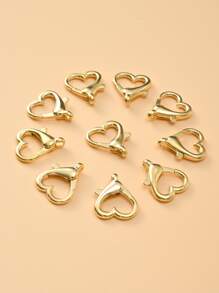 10入組銀色心&星形金屬DIY珠寶製作用品,完美適用於吊墜項鍊或者鑰匙鏈 - 金黃色 - 查看 1