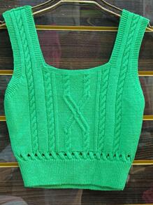 Women Knit Tops - Army Green - View 1