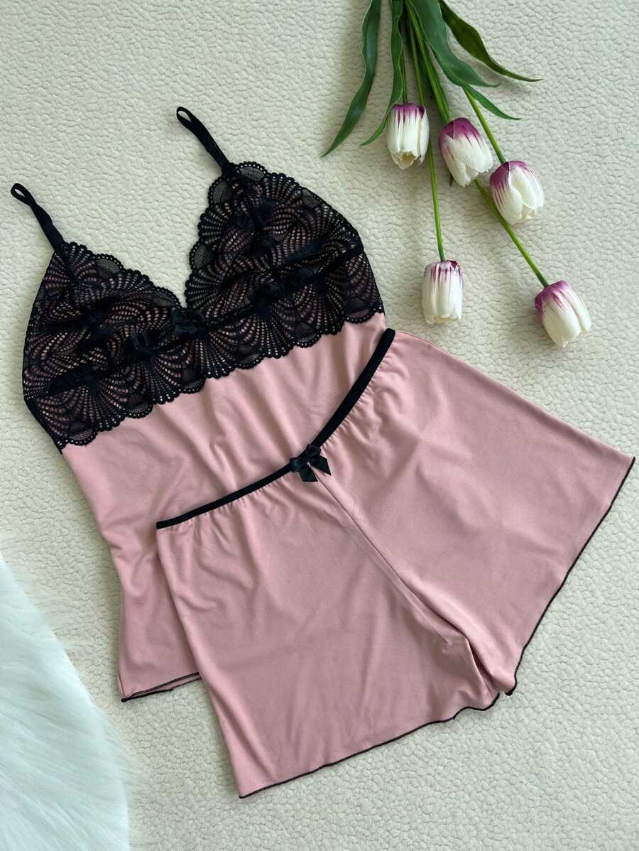 Women Pajama Sets - 藕粉色 - 查看 1