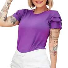 Women Blouses - 玫紅色 - 查看 3