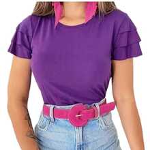 Women Blouses - 玫紅色 - 查看 2