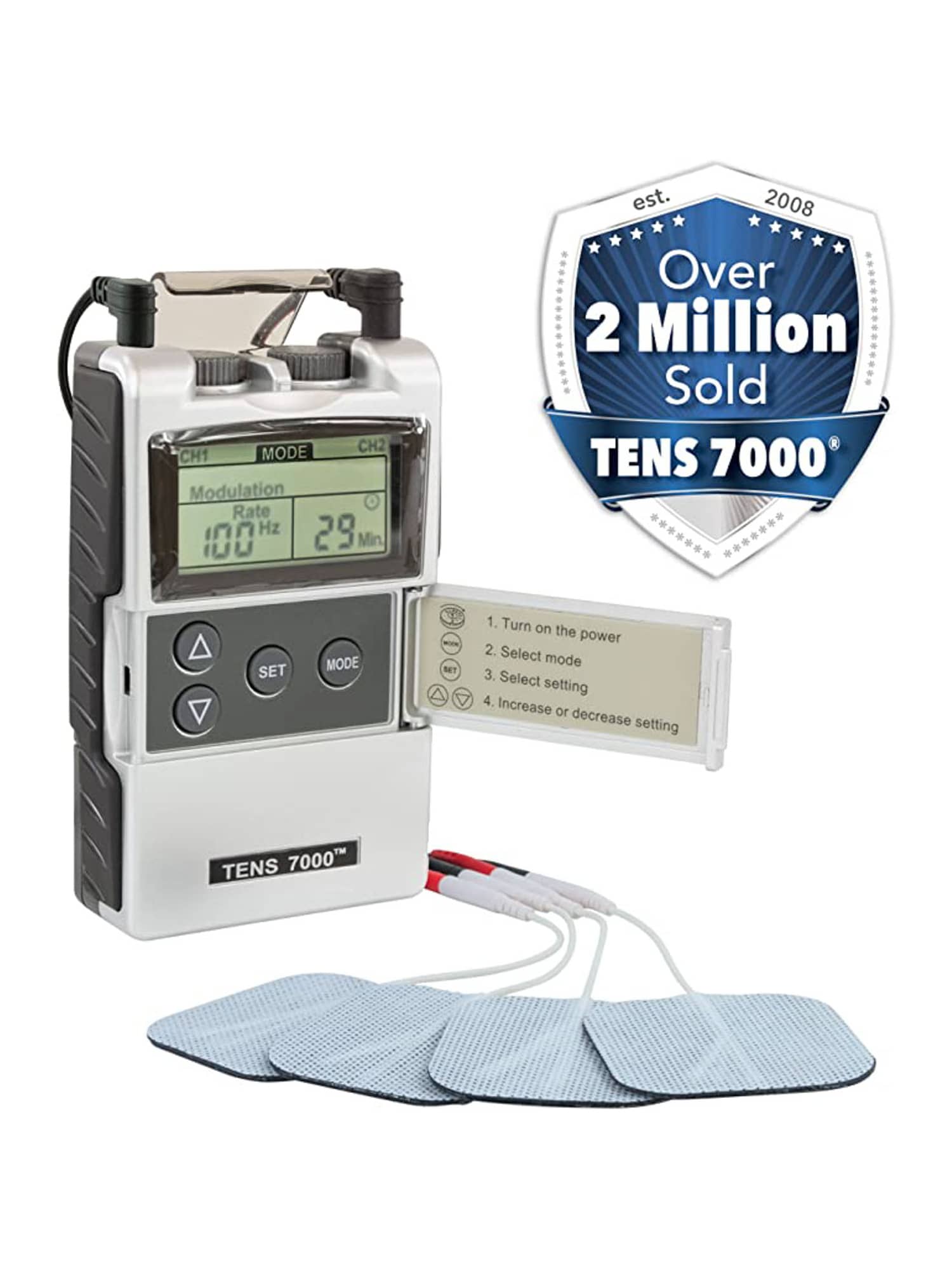 TENS 7000 Digital TENS Unit Bundle with 20 Electrodes TENS Unit
