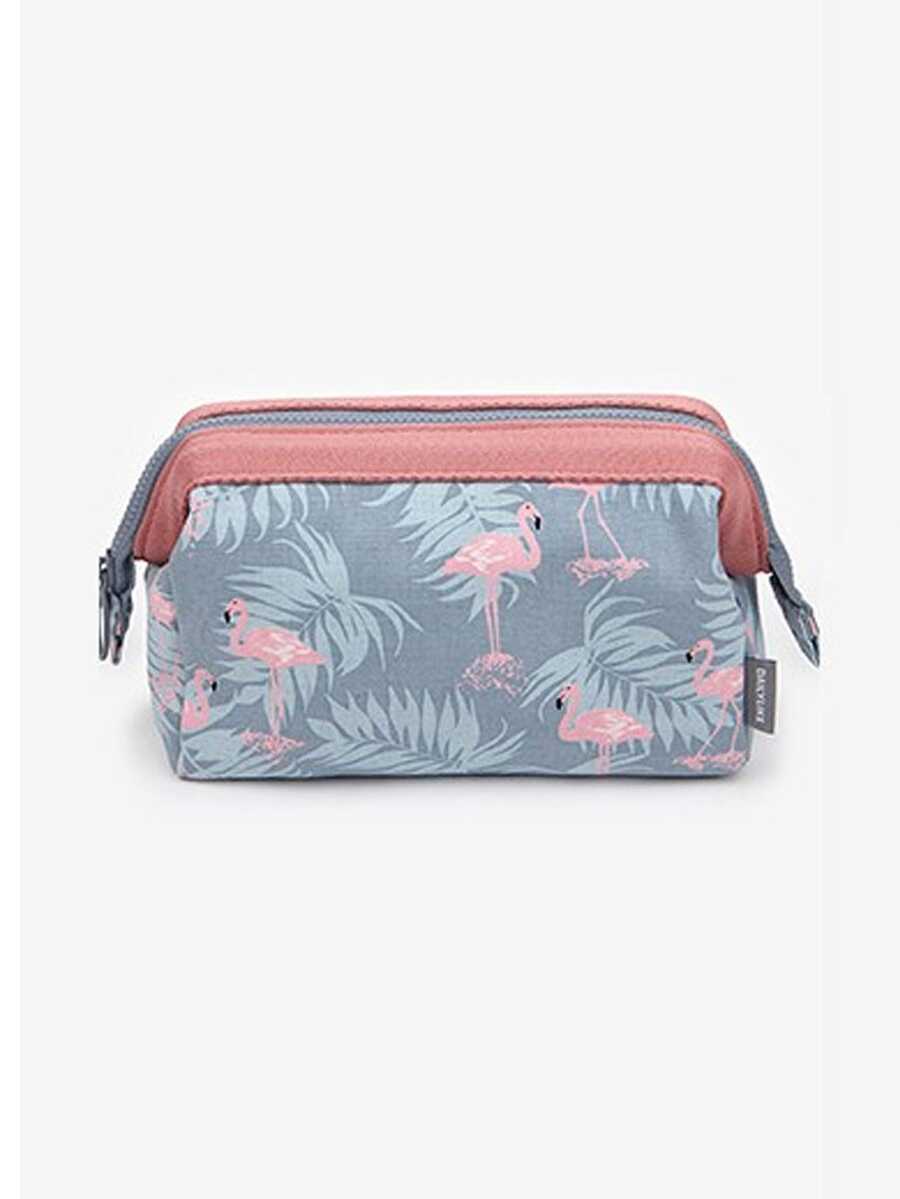 1 Miếng Chim hồng hạc Mô hình Sành điệu Túi vệ sinh du lịch Hộp đựng mỹ phẩm Túi đựng - Màu xanh nhạt - Xem 1