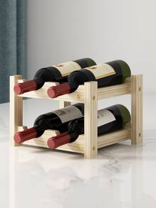 Botellero De Madera Para Vinos, Organizador De Botellas, Exhibidor De Vinos De Uva Y Almacenamiento De Casa - Amarillo - Ver 1