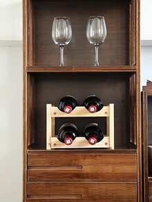 Botellero De Madera Para Vinos, Organizador De Botellas, Exhibidor De Vinos De Uva Y Almacenamiento De Casa - Amarillo - Ver 2