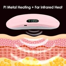 Hailicare 1 件可充電暖宮墊,具有 3 種加熱級別和 4 種振動模式,保暖並緩解經痛,非常適合送給女朋友或母親節禮物 - 粉色 - 查看 3