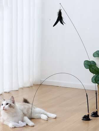 1 Pieza Nueva Varita De Gato De Teaser Con Campana Y Ventosa Fuerte