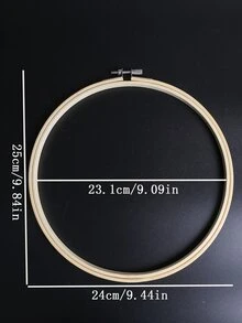 1pc 23.5cm Bamboo Embroidery Hoop/Cross Stitch Frame/Adjustable Bamboo Embroidery Hoop/Diy Dream Catcher Round Frame/Decorative Bamboo Double Layer Wreath For Crafts - Apricot - View 3