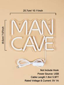 1入組「男人洞」led霓虹燈,5v Usb供電家用牆壁霓虹燈,適用於臥室、婚禮、派對家居裝飾燈 - 黃色 - 查看 5