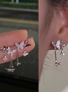 Bông tai stud - Bạc - Xem 1