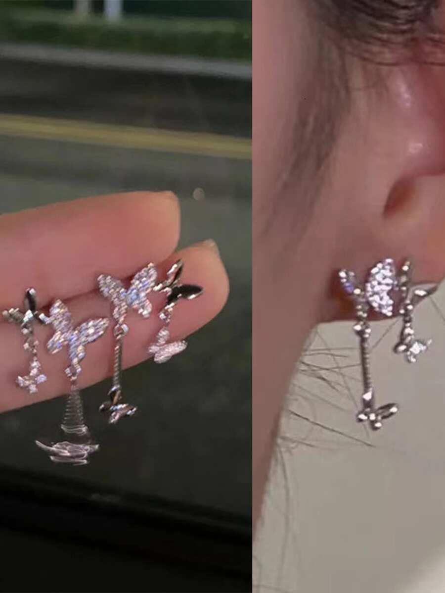 Bông tai stud - Bạc - Xem 1