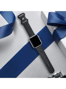 Leopard Floral Engraved Band Compatible With Apple Watch Band 49mm 45mm 44mm 42mm 41mm 40mm 38mm 46mm, Cheetah Waterproof Sport Silicone Wristbands Replacement Strap Compatible With IWatch Series 10 9 8 7 6 5 4 3 2 1 SE For Women