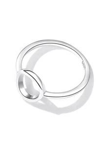 1入組時尚極簡風格S925純銀心圓環女性圓環女性精細的首飾類情人節禮品適用於女朋友女士們珠寶和手錶