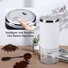 新款白色電動咖啡研磨機,帶磁陶瓷芯,適用於家用,帶usb端口,便攜式設計 - 白色 - 查看 8