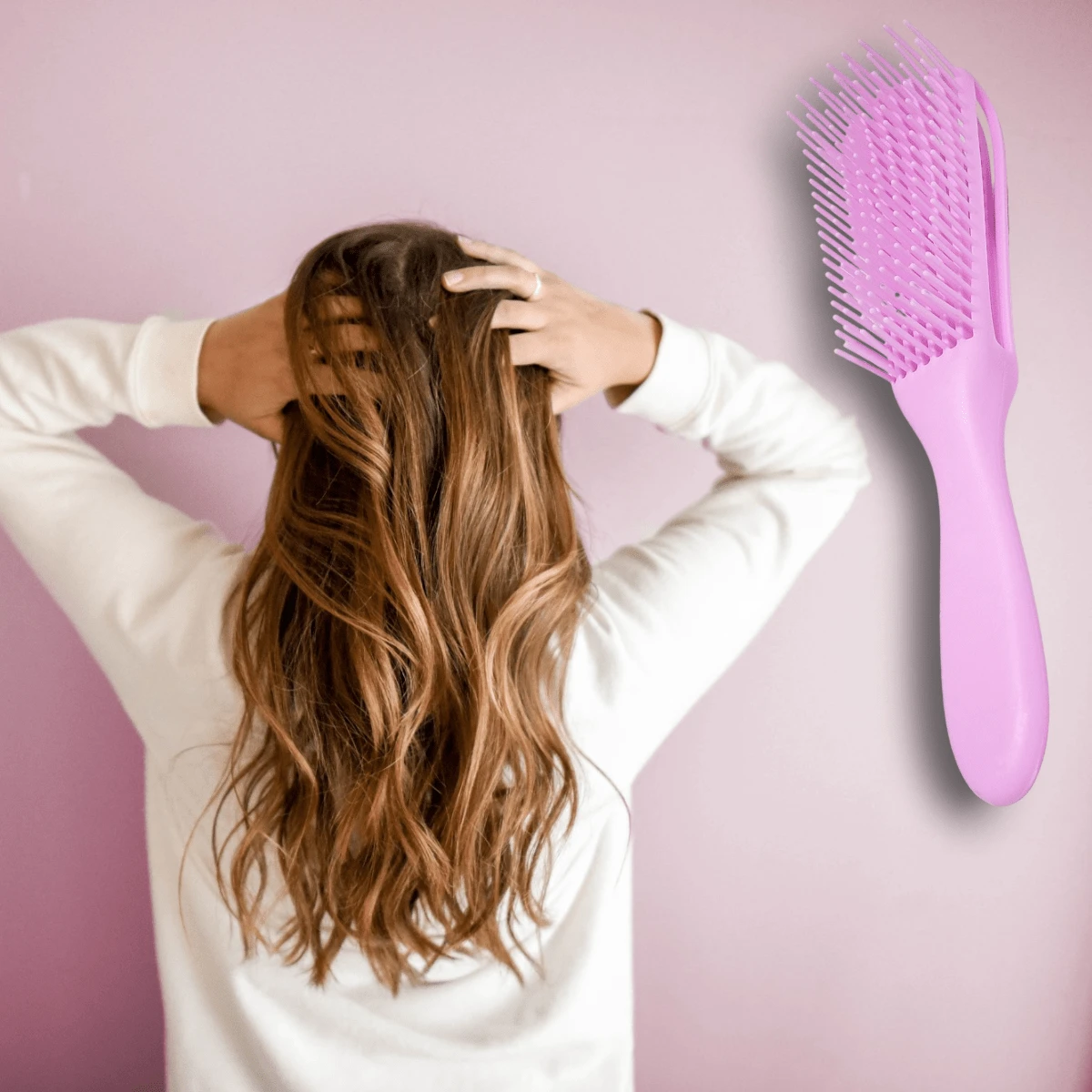 Cepillo para definir rizos. - Rosa - Ver 1