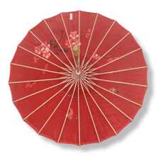 Sombrinhas Japonesa Chinesa Casamento Noiva Oriental Bambu - Vermelho - Visão 5