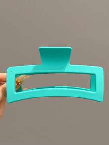 4入組女裝方形純色時尚休閒日常髮夾 - 彩色 - 查看 5