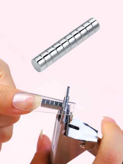 10 st stark rund multifunktionell magnet och cylinderformad manikyrmagnet för gör-det-själv-cat eye-naglar, lämplig för användning med pincett, nageltillbehör, nagelverktyg, nagelkonstverktyg, skolstart, naglar, nagelverktyg för press-on-naglar