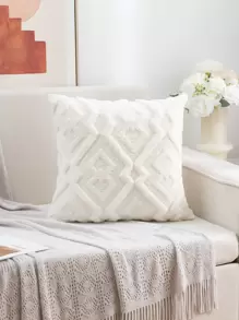 1 pièce Taie d'oreiller en peluche à motif géométrique (oreiller non inclus) housse de coussin décorative universelle de style bohème pour salon chambre maison, toutes saisons