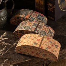 1pc Handmade Vintage Floral Pattern Eyeglasses Case, Creative Printed Sunglasses Storage Box - Multicolor - View 2
