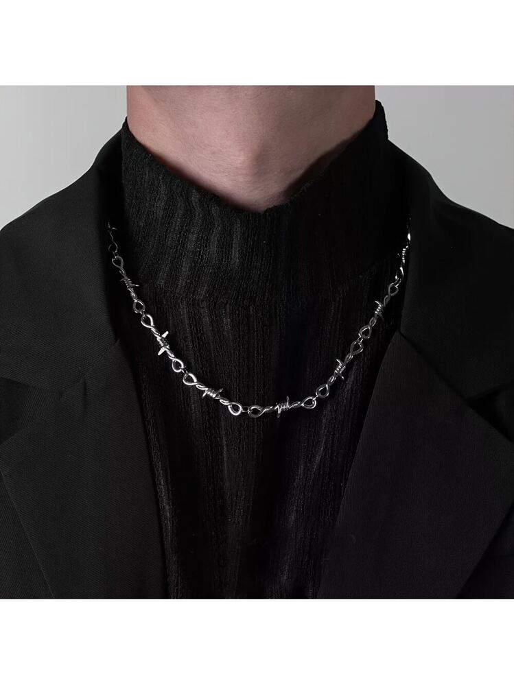 Collana artigianale uomo Onice Nero Granato e Argento, realizzato a