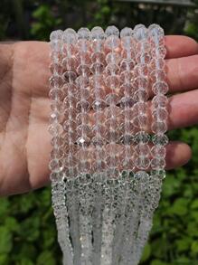 5 Strands Clear Colour Crystal Glass Faceted Beads For Bracelet/Anklet/Necklace Jewelry Making/Xmas Tree Decoration/Holiday Decoration/Wedding Decoration/Window Decoration - Clear - View 1