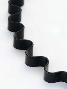 1 件男士简约金属头带，适合运动、休闲和日常洗脸时使用金色头饰情人节、发饰、男士头带、男士配饰、波浪头带、男士配饰、棒球配饰 - 黑色 - 查看 9