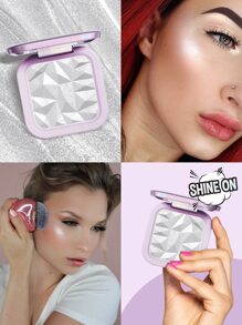 Misslyn 高反射高光，提亮肤色，打造光彩妆容，银色闪光高光，提亮面部高光，闪亮，高显色度柔滑配方，自然光泽，鼻部和眼部轮廓修容盘，Y2K妆容派对海滩旅行度假露营户外礼物，时尚女孩必备，新年礼物 - 3 亮白 - 查看 4