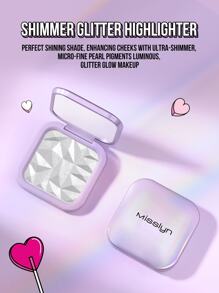 Misslyn 高反射高光，提亮肤色，打造光彩妆容，银色闪光高光，提亮面部高光，闪亮，高显色度柔滑配方，自然光泽，鼻部和眼部轮廓修容盘，Y2K妆容派对海滩旅行度假露营户外礼物，时尚女孩必备，新年礼物 - 3 亮白 - 查看 9