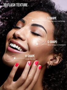 Misslyn 高反射高光，提亮肤色，打造光彩妆容，银色闪光高光，提亮面部高光，闪亮，高显色度柔滑配方，自然光泽，鼻部和眼部轮廓修容盘，Y2K妆容派对海滩旅行度假露营户外礼物，时尚女孩必备，新年礼物 - 3 亮白 - 查看 10