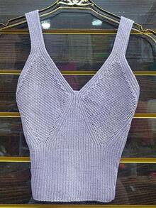 Women Knit Tops - Màu tím  Violet - Xem 2