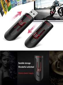 SanDisk Cruzer Glide 3.0 USB隨身碟 USB 3.0 CZ600隨身碟 32GB 64GB 128GB 黑色高速U盤 - 黑色 - 查看 7