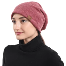 1pc Women's Solid Color Head Wrap Hat, Comfortable Chemo Cap For Daily Use - Red - View 1
