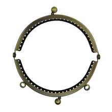 5pcs 10.5cm Double-ear Semi-circle Embossed Metal Frame, Creative Teardrop Handle Clasp, Classic Coin Purse Metal Frame - Multicolor - View 9