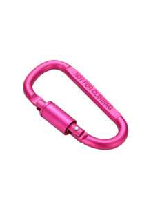 1入組D形加厚可鎖式卡拉比那帶螺壓墊，彩色扣環，適用於DIY珠寶製作 - 玫紅色 - 查看 2